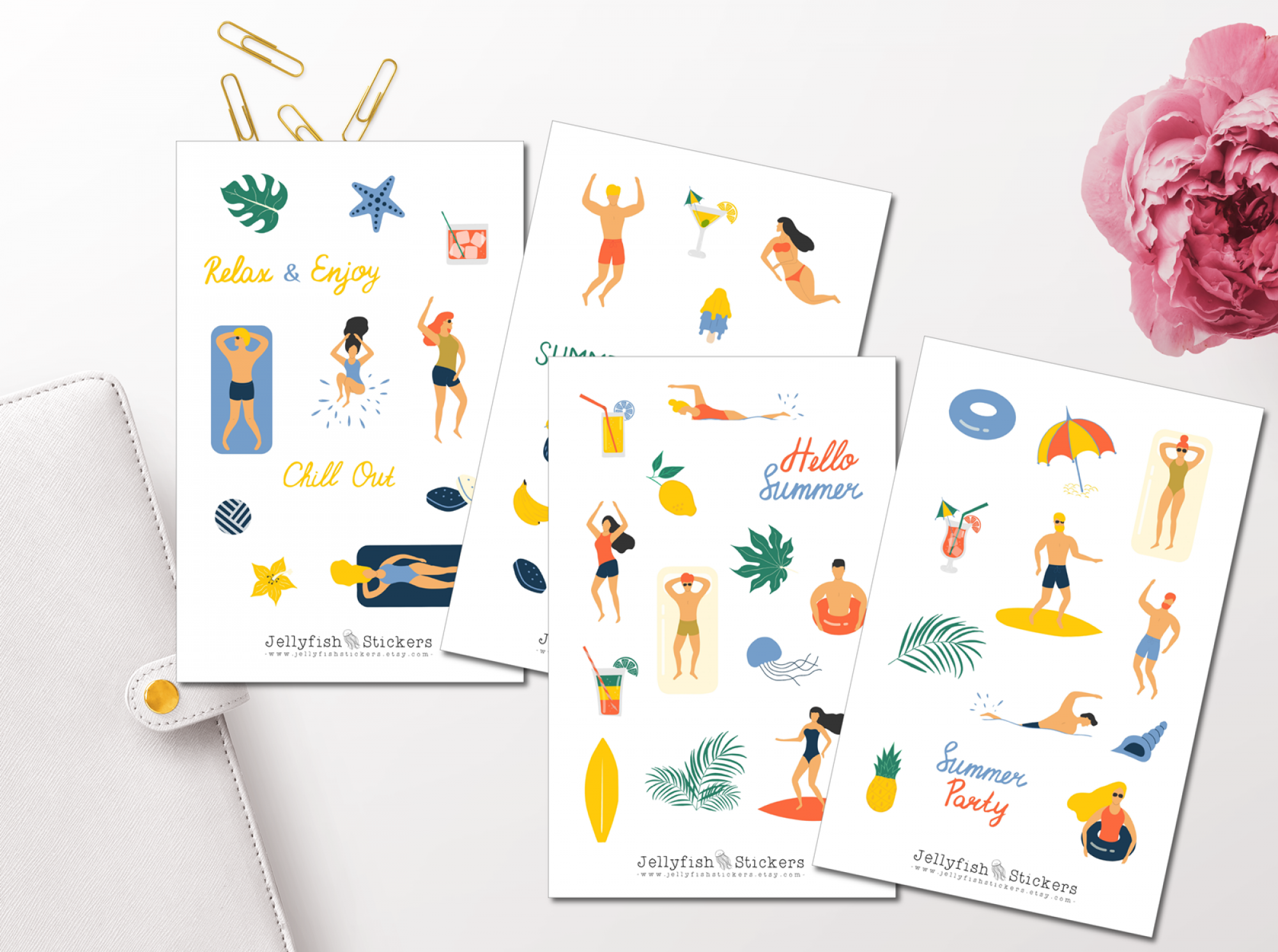 Sommer Figuren Sticker Set